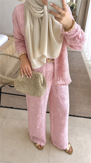 Lumera İthal Pantolonlu Takım  - Pembe 