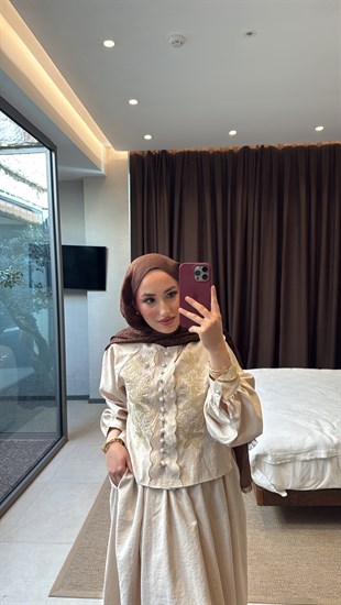Mary Etekli Takım - Bej