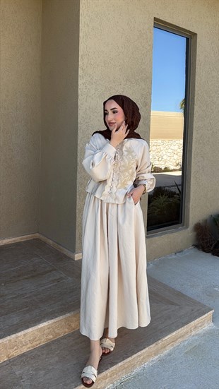 Mary Etekli Takım - Bej
