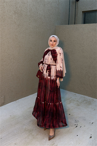 Minas Elbise - Bordo