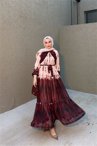 Minas Elbise - Bordo