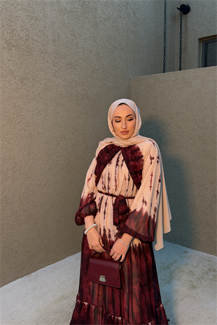 Minas Elbise - Bordo