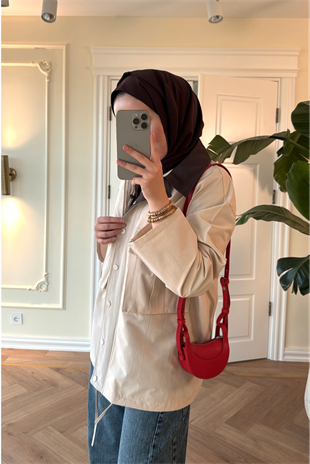 Mng Kontrast Yakalı Premium Oversize Ceket-Bej
