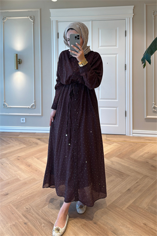 Monica Taşlı Elbise Bordo