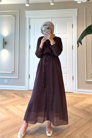 Monica Taşlı Elbise Bordo