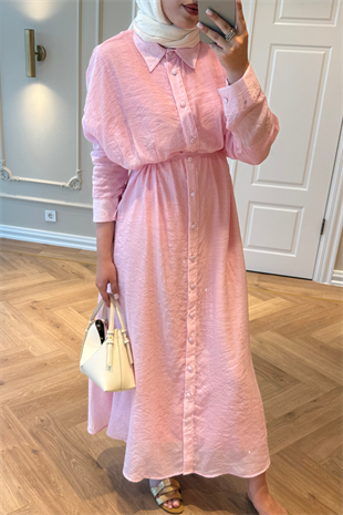 Monica Taşlı Elbise Pembe