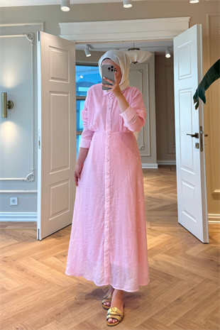 Monica Taşlı Elbise Pembe