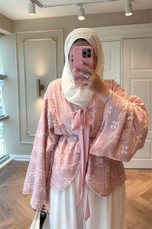 Ninova Pantolonlu Takım Pembe
