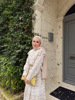 Noir Dantelli Etekli Takım - Bej