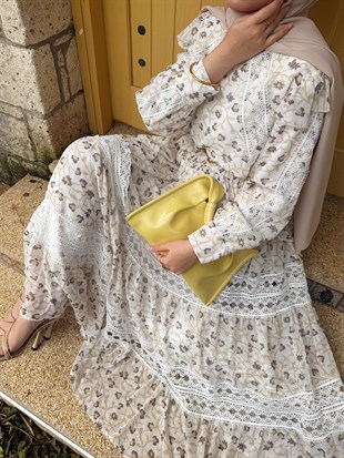 Noir Dantelli Etekli Takım - Bej