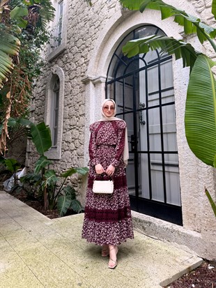 Noir Dantelli Etekli Takım - Bordo