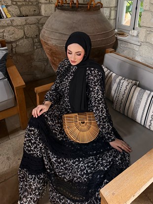 Noir Dantelli Etekli Takım - Siyah