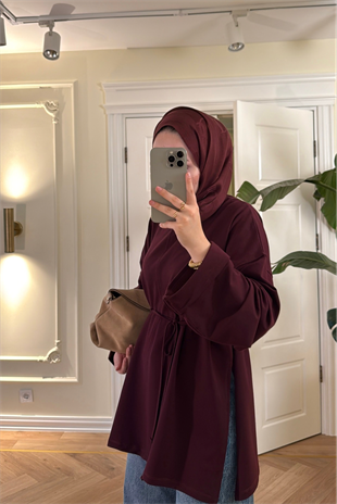 Premium Oversize Basic Sweat  -Bordo