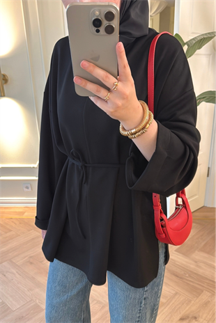 Premium Oversize Basic Sweat -Siyah