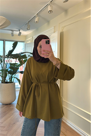 Premium Oversize Basic Sweat  -Yeşil