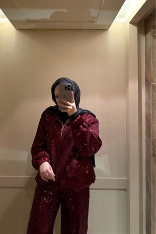 Pullu Gloria Bomber Ceket Bordo