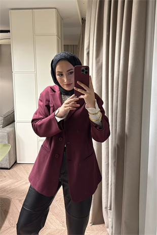 Reyna Viskon Ceket-Bordo