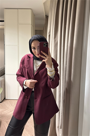 Reyna Viskon Ceket-Bordo
