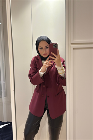 Reyna Viskon Ceket-Bordo