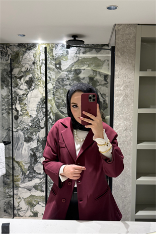 Reyna Viskon Ceket-Bordo