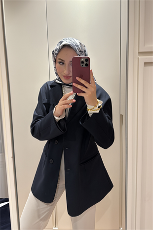 Reyna Viskon Ceket-Lacivert