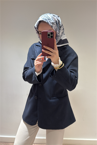 Reyna Viskon Ceket-Lacivert