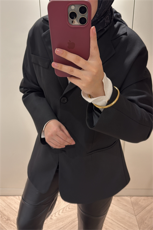 Reyna Viskon Ceket-Siyah