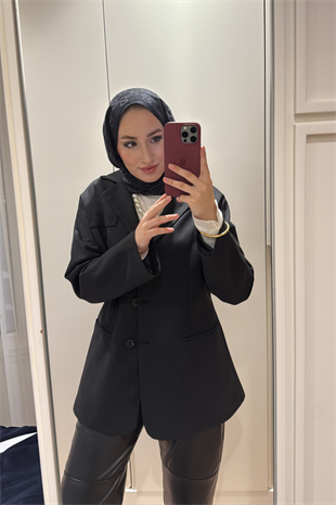 Reyna Viskon Ceket-Siyah