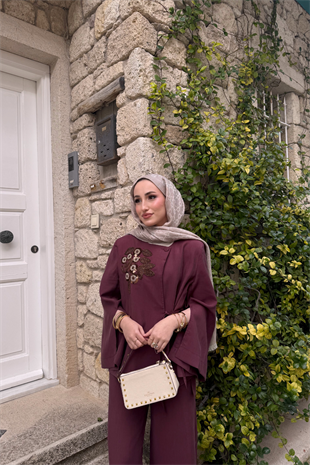 Roger Pantolonlu Takım - Mürdüm 