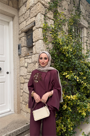 Roger Pantolonlu Takım - Mürdüm 