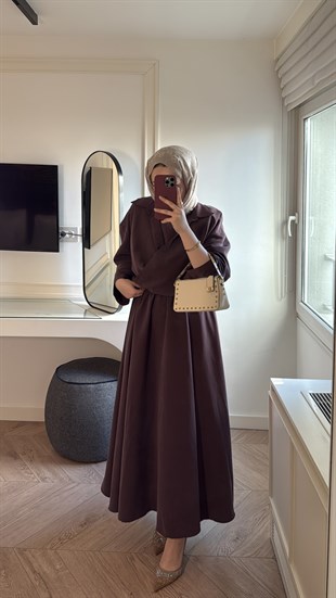 Rosted Gömlekli Modal elbise - Mürdüm