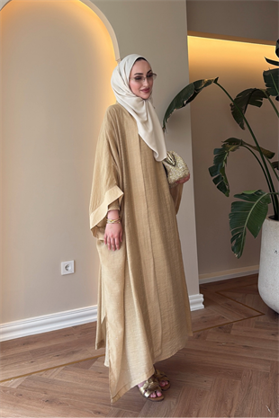 Royal Taşlı Abaya Takım - Çağla
