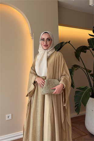 Royal Taşlı Abaya Takım - Çağla