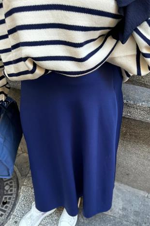 Scuba kloş etek-lacivert - vakronline