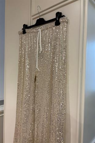 Simli pantolon vizon - vakronline