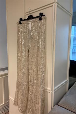 Simli pantolon vizon - vakronline