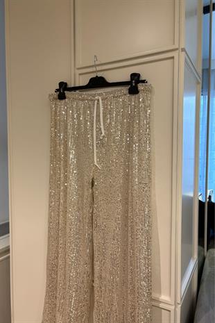 Simli pantolon vizon - vakronline