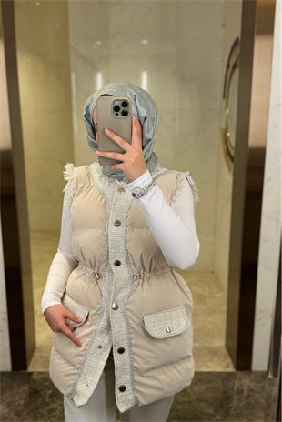 Sindy Premium Tuvit Şişme Yelek-Krem