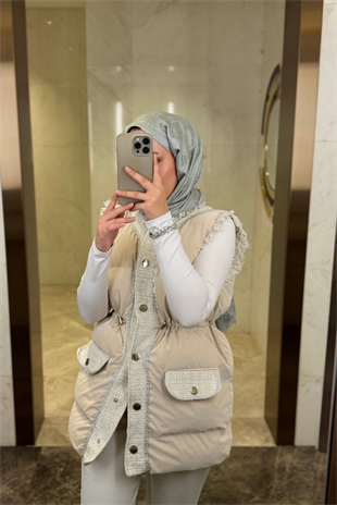 Sindy Premium Tuvit Şişme Yelek-Krem