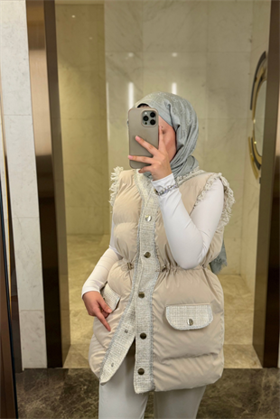 Sindy Premium Tuvit Şişme Yelek-Krem