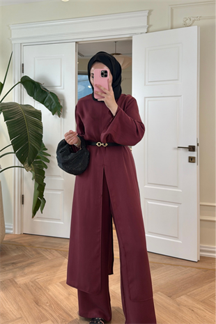Sinora Pantolonlu Takım - Bordo