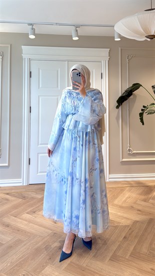 Sofia Büzgülü Giperi Takım-Mavi