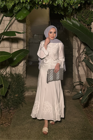 Tate Etekli Takım - Ekru