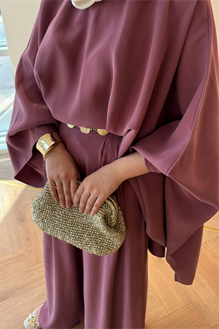 Vera Gold Aksesuarlı Pantolonlu Takım - Gül