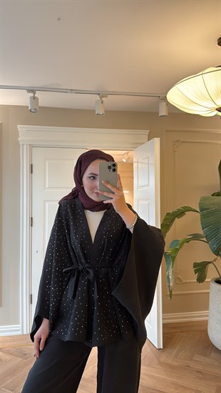 Vienna Taşlı Pantolonlu Takım Siyah