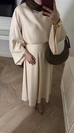 Volan Kol Stella Etekli Takım - Bej