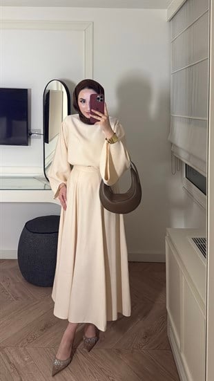 Volan Kol Stella Etekli Takım - Bej