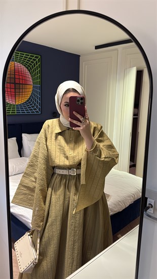 Yarasa Kol Brode Etekli Takım - Haki