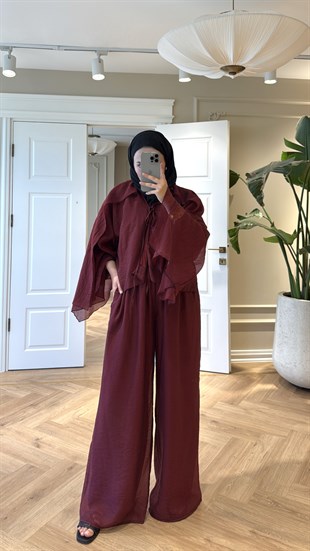 Yoyo Pantolonlu Takım Bordo