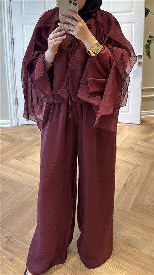 Yoyo Pantolonlu Takım Bordo